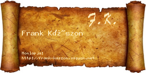 Frank Kászon névjegykártya